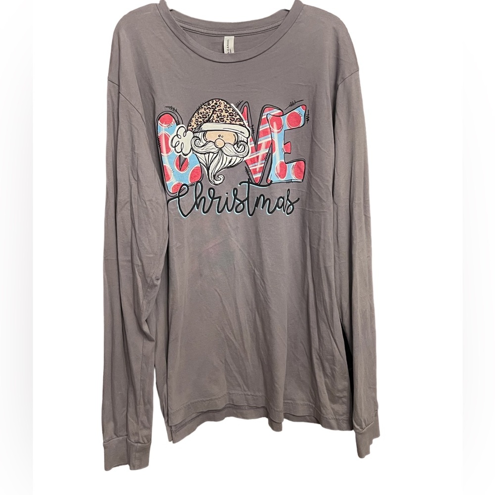 Bella Canvas Air-plume Jersey Christmas Shirt XL Gray